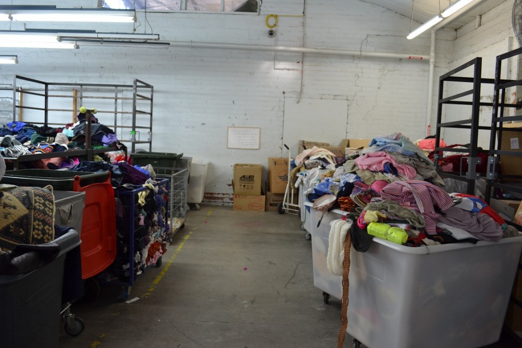clothes sorting area